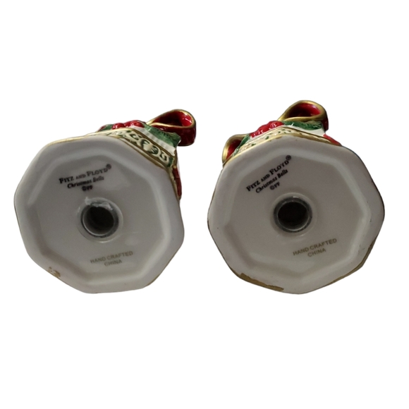 Fritz and Floyd 2004c handcrafted Christmas Bells salt and pepper shakers - Picture 4 of 4